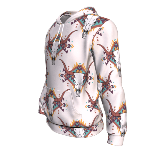 Native American Little Bison Bull Heads Light Purple 3D Pullover Hoodies LT10 - Wonder Print Shop