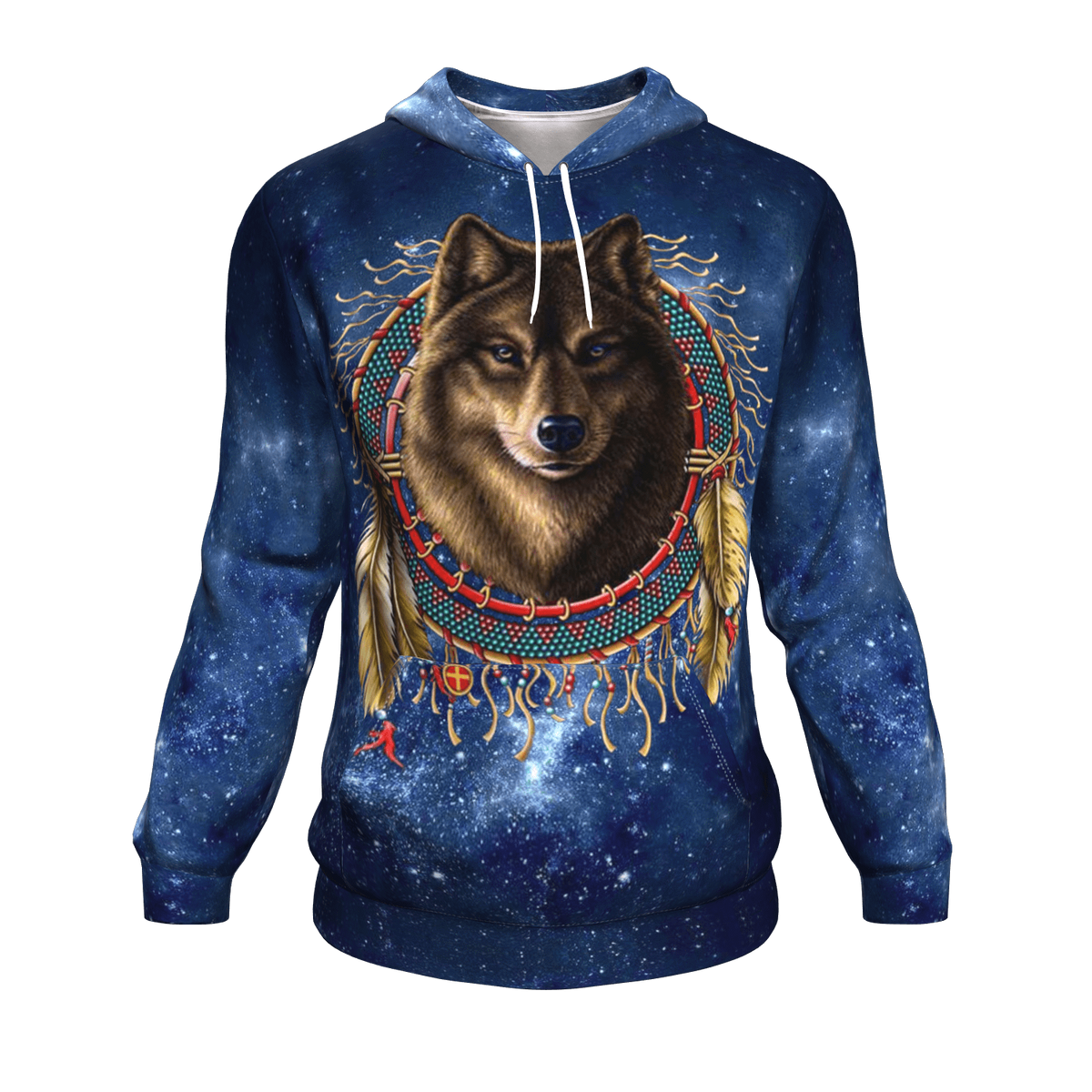 Native American Wolf Dreamcatcher Galaxy 3D Pullover Hoodie LT10 - Wonder Print Shop