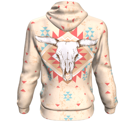 Bison Bull Head Pink Red 3D Pullover Hoodie  Native American Clothings LT10 - Wonder Print Shop