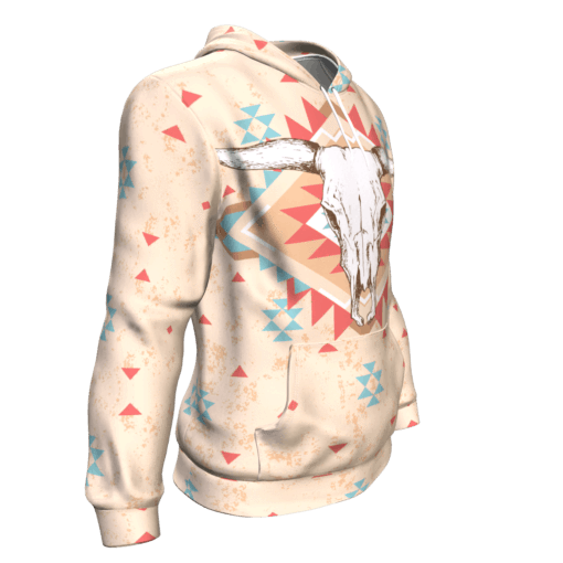 Bison Bull Head Pink Red 3D Pullover Hoodie  Native American Clothings LT10 - Wonder Print Shop
