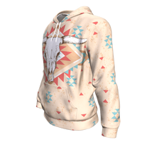 Bison Bull Head Pink Red 3D Pullover Hoodie  Native American Clothings LT10 - Wonder Print Shop