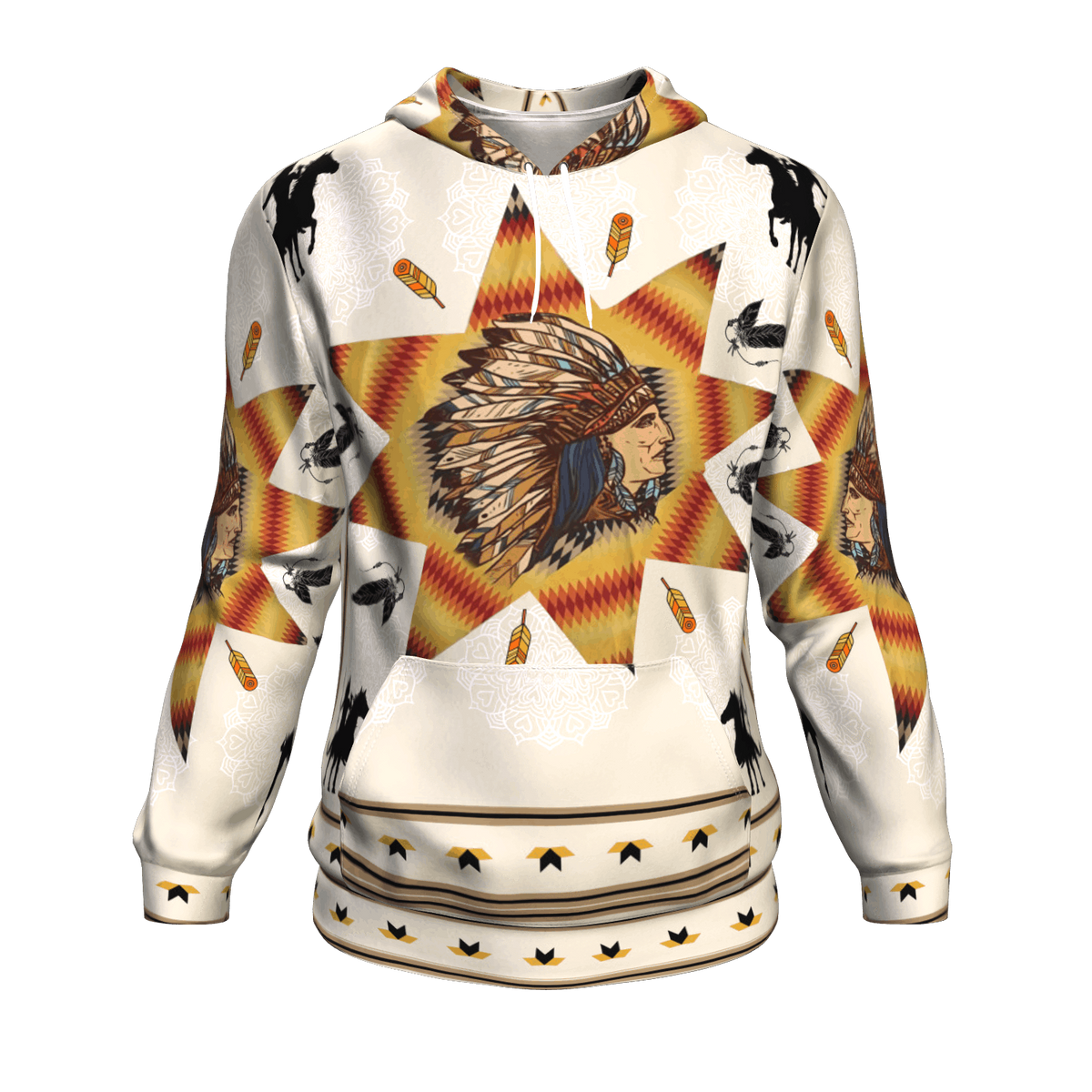 Chief Riding Horse Native American 3D Pullover Hoodies LT10 - Wonder Print Shop