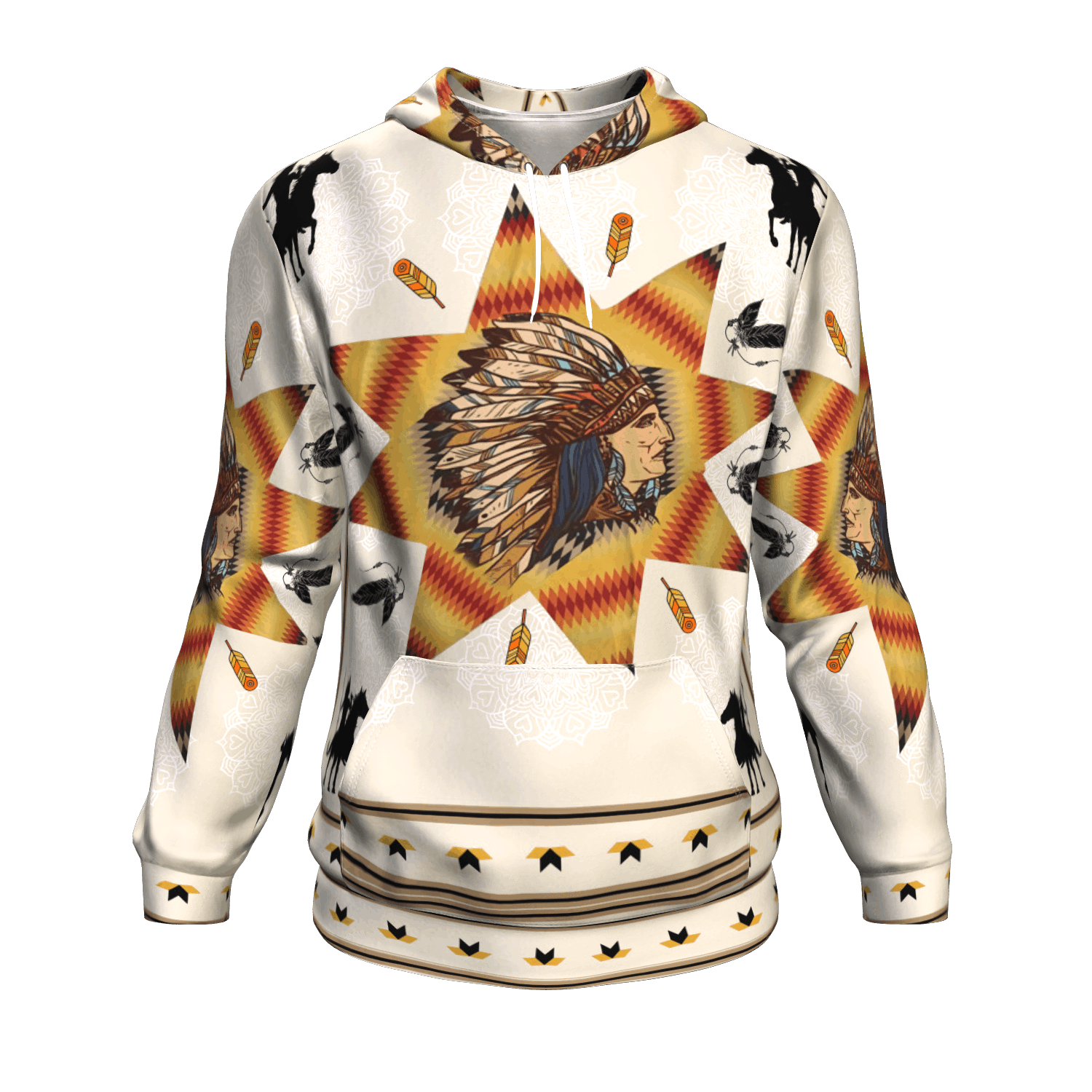 Chief Riding Horse Native American 3D Pullover Hoodies LT10 - Wonder Print Shop