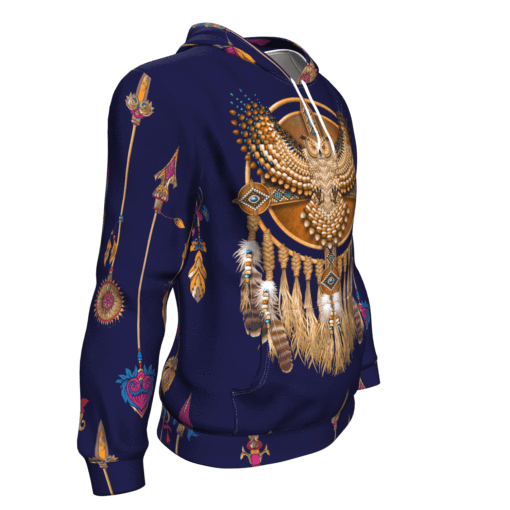 Golden Owl Dream Catcher 3D Pullover Hoodie Native American LT10 - Wonder Print Shop