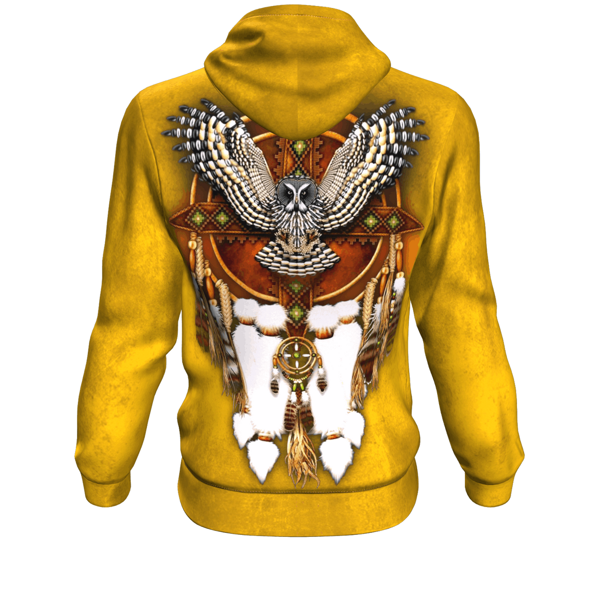 Yellow Owl Dreamcatcher Native American Design 3D Pullover Hoodie LT10 - Wonder Print Shop