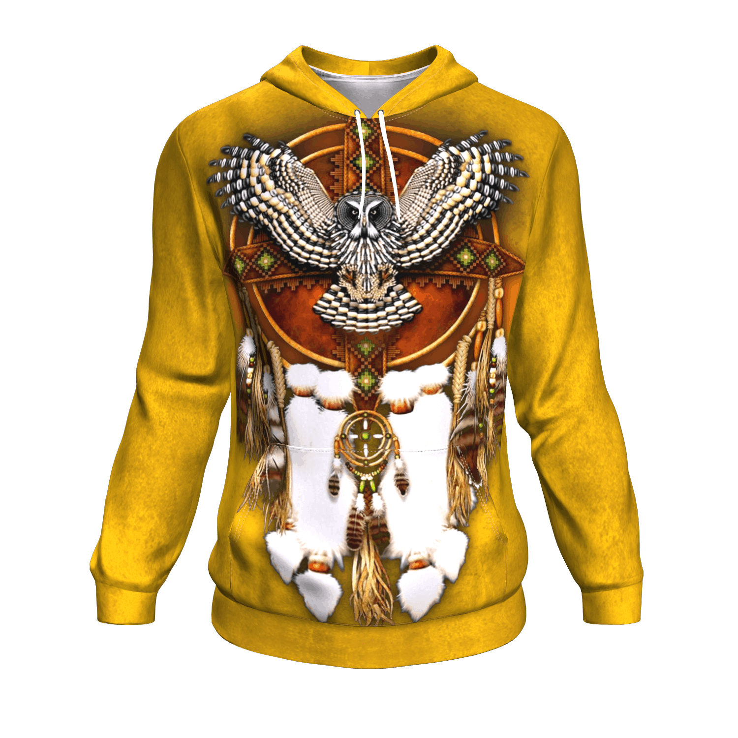 Yellow Owl Dreamcatcher Native American Design 3D Pullover Hoodie LT10 - Wonder Print Shop