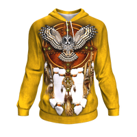 Yellow Owl Dreamcatcher Native American Design 3D Pullover Hoodie LT10 - Wonder Print Shop