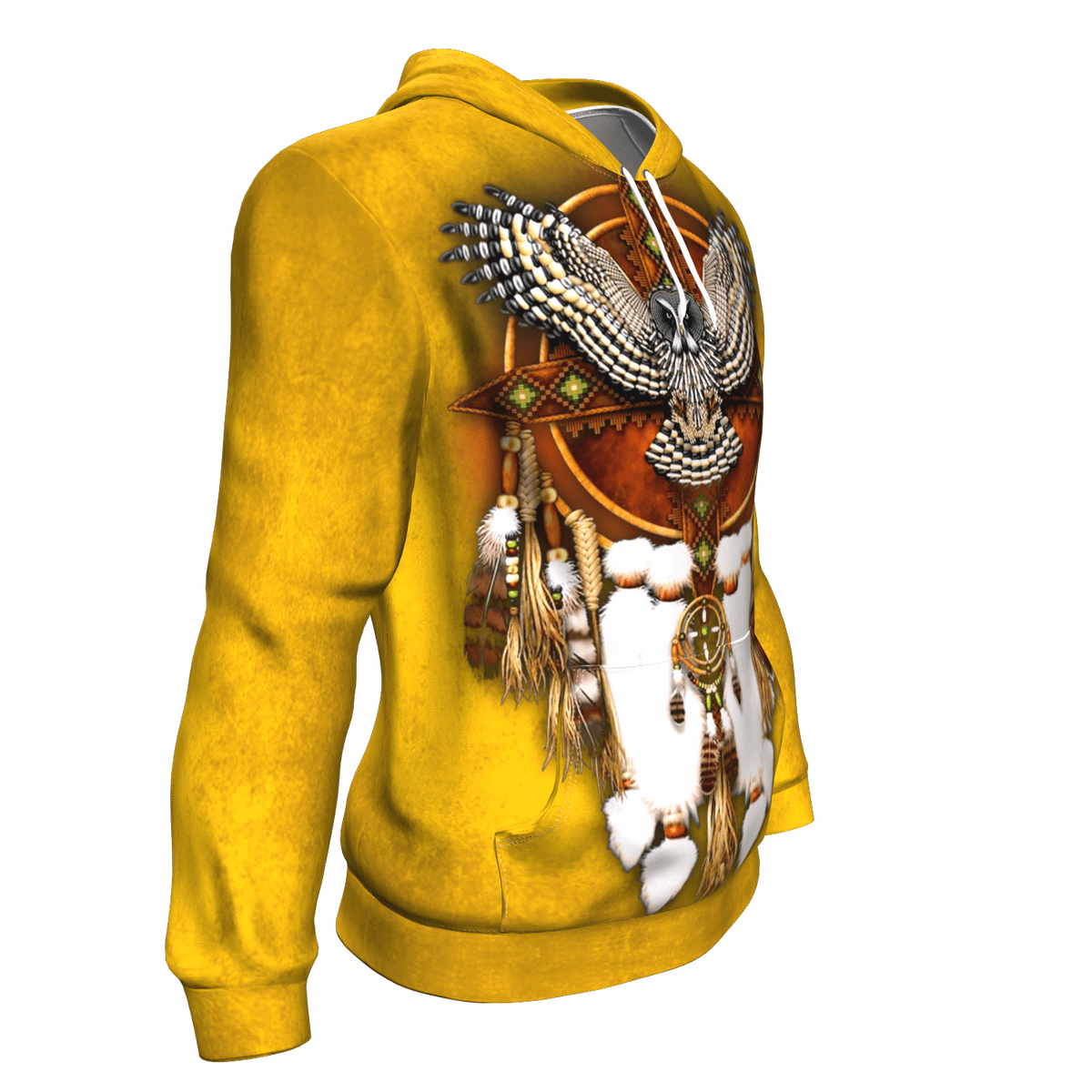 Yellow Owl Dreamcatcher Native American Design 3D Pullover Hoodie LT10 - Wonder Print Shop