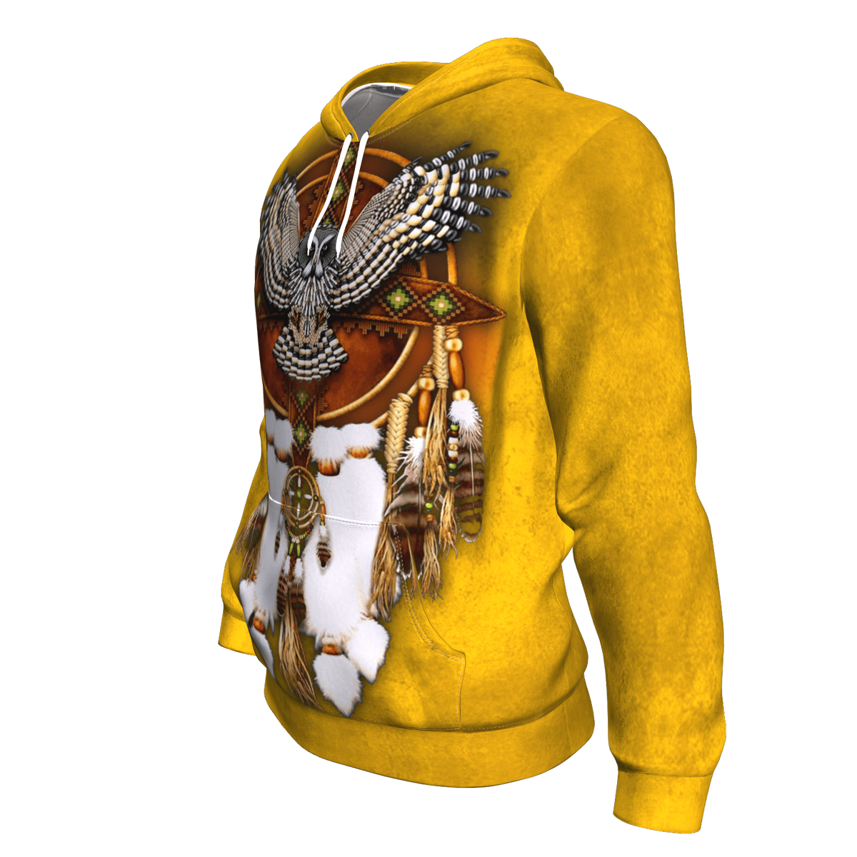 Yellow Owl Dreamcatcher Native American Design 3D Pullover Hoodie LT10 - Wonder Print Shop
