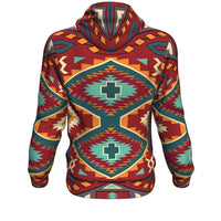 Native American Red Pattern All Over Hoodie LT10 - Wonder Print Shop