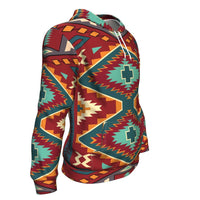 Native American Red Pattern All Over Hoodie LT10 - Wonder Print Shop