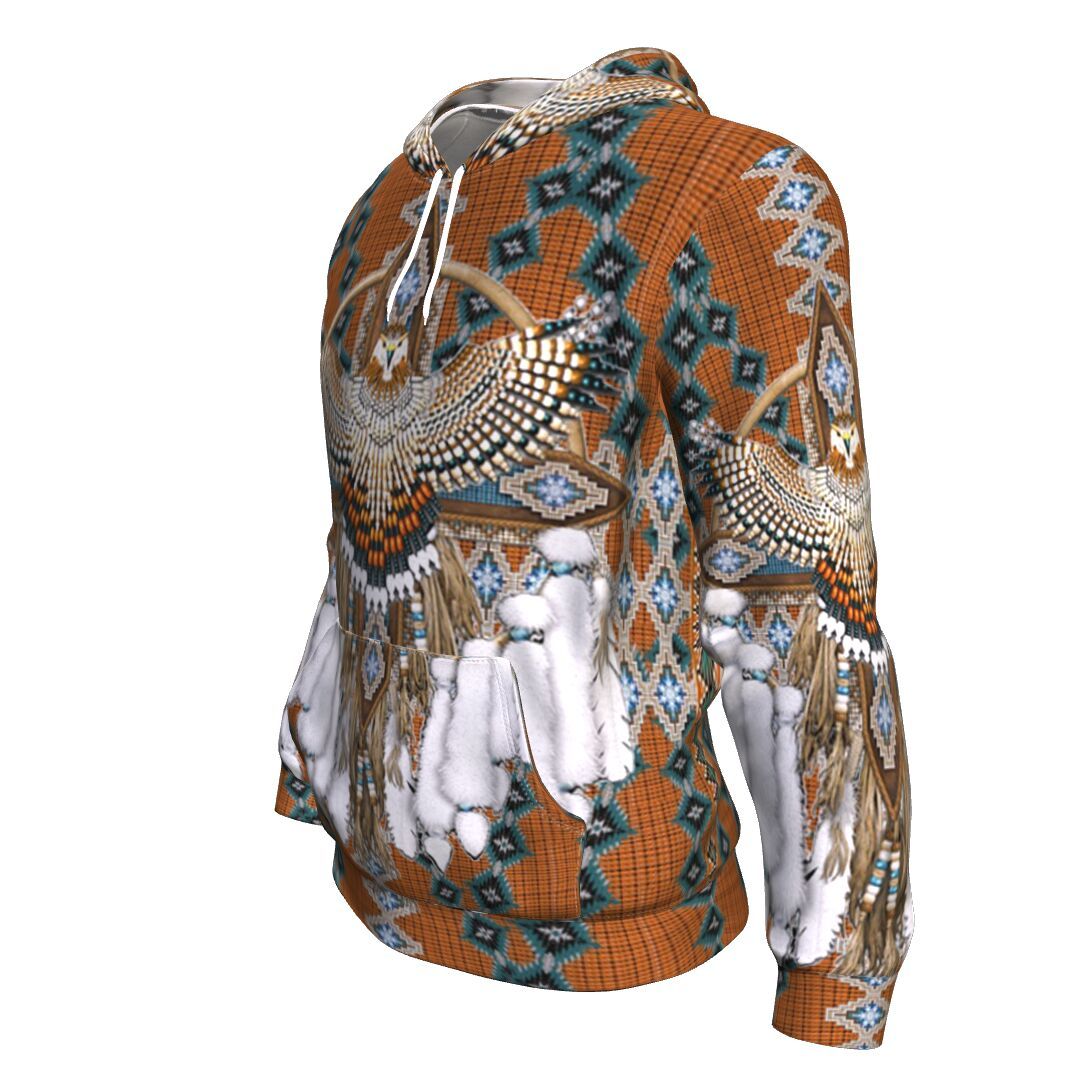 Brown Owl Dreamcatcher Native American All Over Hoodie LT10 - Wonder Print Shop