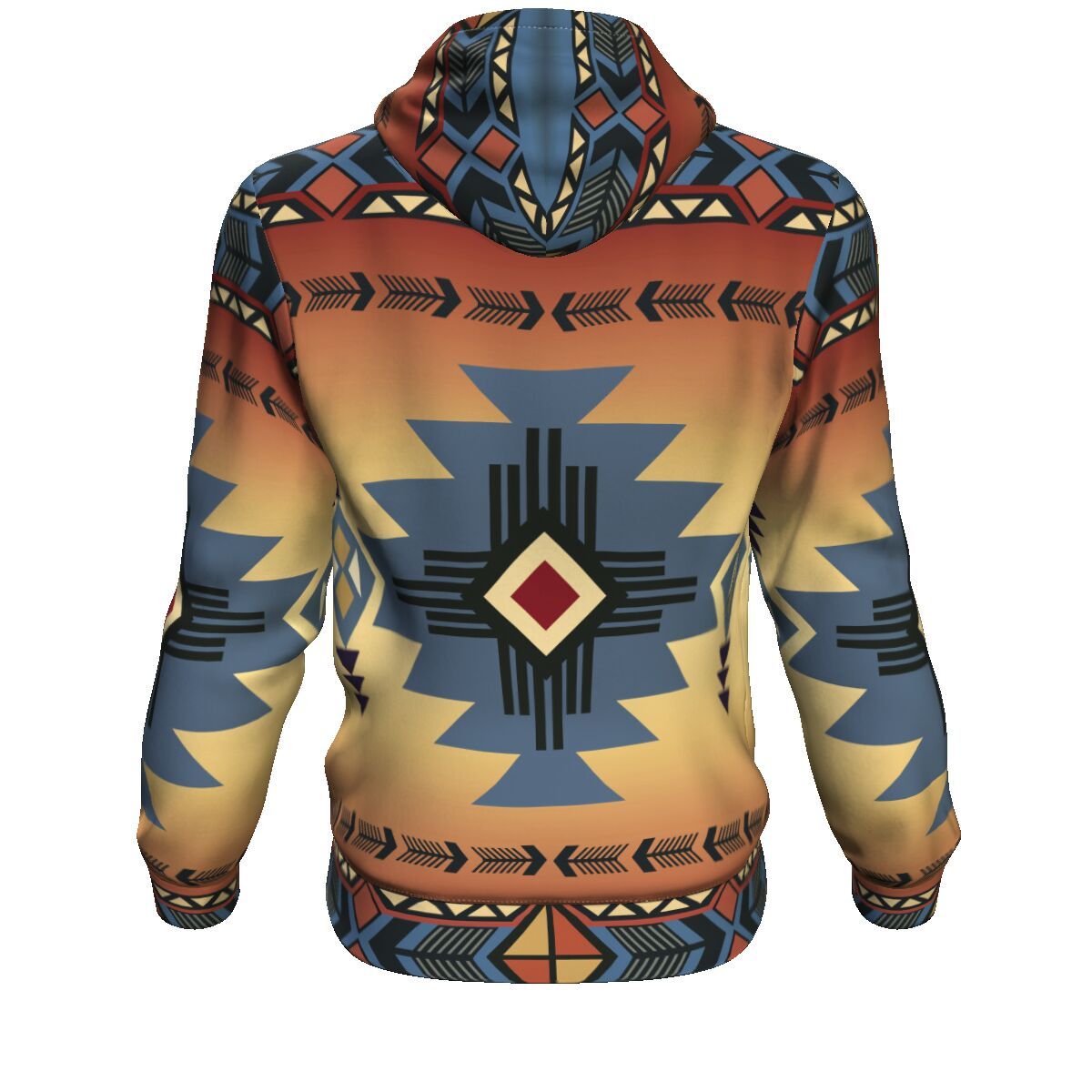 Blue Pearl Pattern Native American All Over Hoodie LT10 - Wonder Print Shop