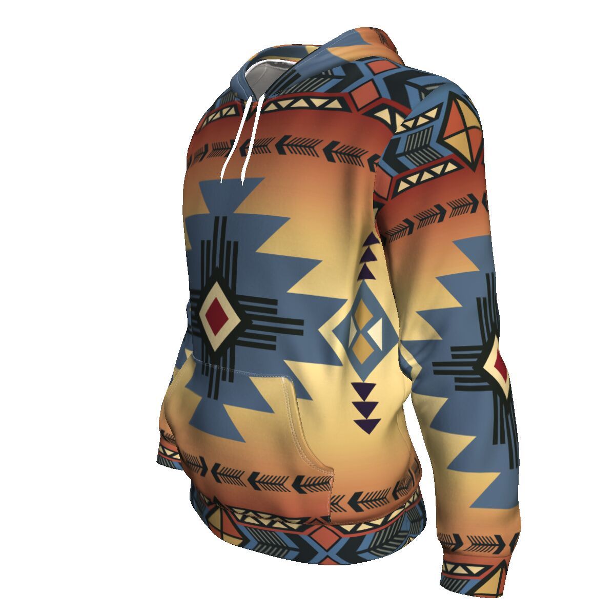 Blue Pearl Pattern Native American All Over Hoodie LT10 - Wonder Print Shop