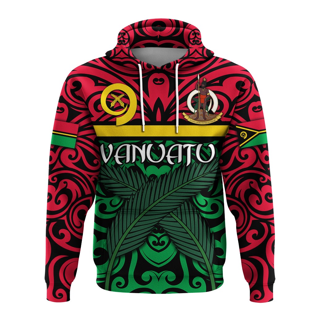 Custom Vanuatu Hoodie Melanesian Warrior Version 2 LT4 - Wonder Print Shop