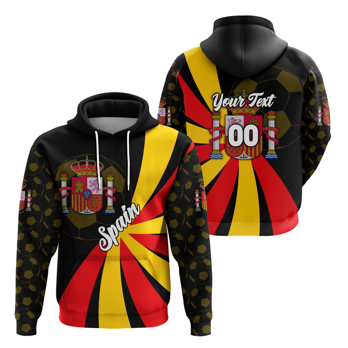 Custom Spain Football 2021 Hoodie Sport Style LT16 - Wonder Print Shop