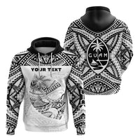Custom Guam Rugby Hoodie Polynesian Patterns White Ver.2 LT16 - Wonder Print Shop
