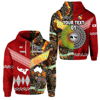 Tonga Ngatu and Australia Aboriginal Hoodie Together LT8 - Wonder Print Shop