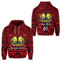 Custom Marquesas Islands Hoodie Marquesan Tattoo Simple Style Red LT8 - Wonder Print Shop