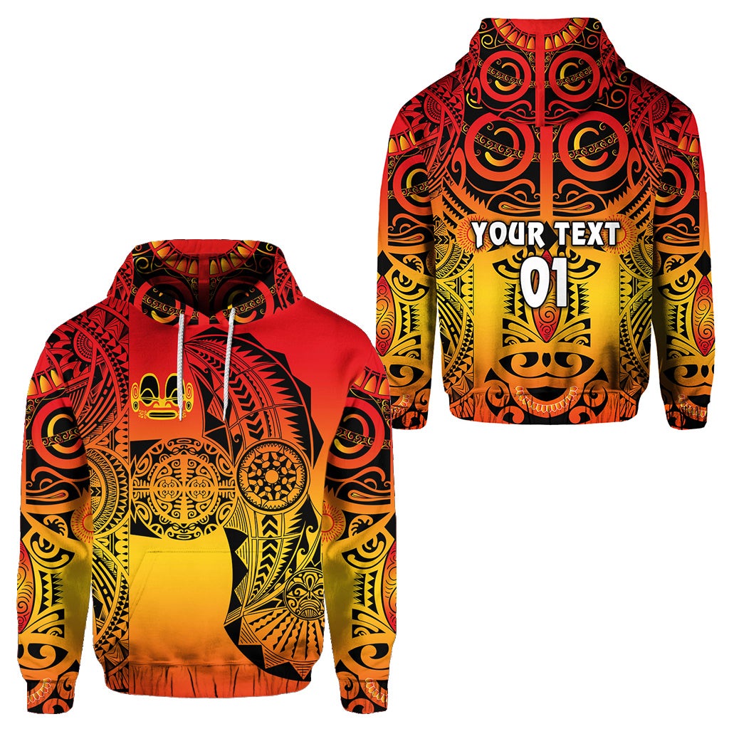 Custom Marquesas Islands Hoodie Marquesan Tattoo Original Style Gradient Red LT8 - Wonder Print Shop