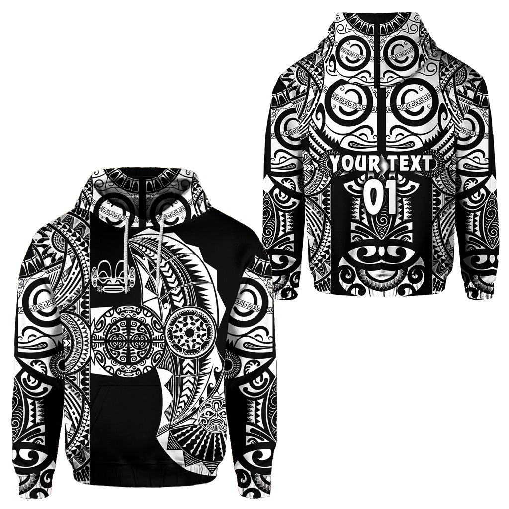 Custom Marquesas Islands Hoodie Marquesan Tattoo Original Style Black LT8 - Wonder Print Shop