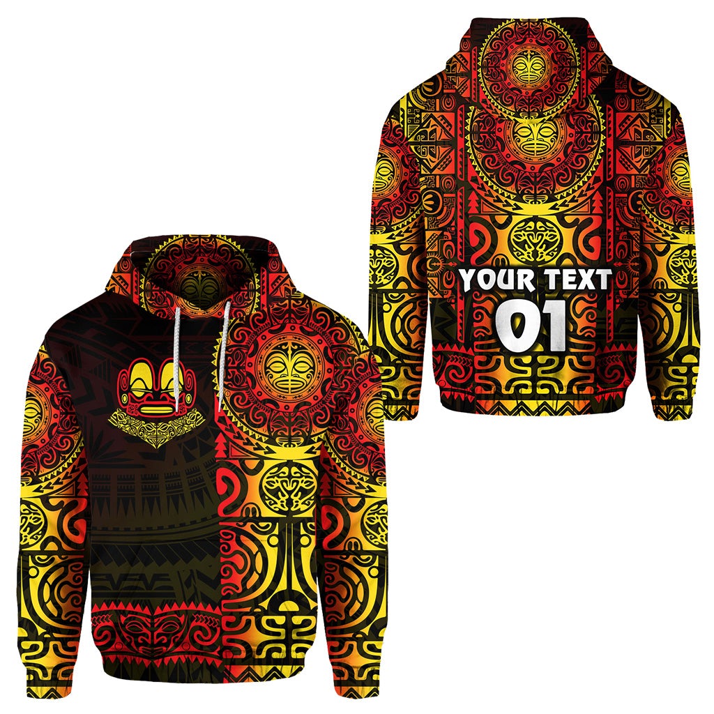 Custom Marquesas Islands Hoodie Marquesan Tattoo Unique Style Gradient Red LT8 - Wonder Print Shop