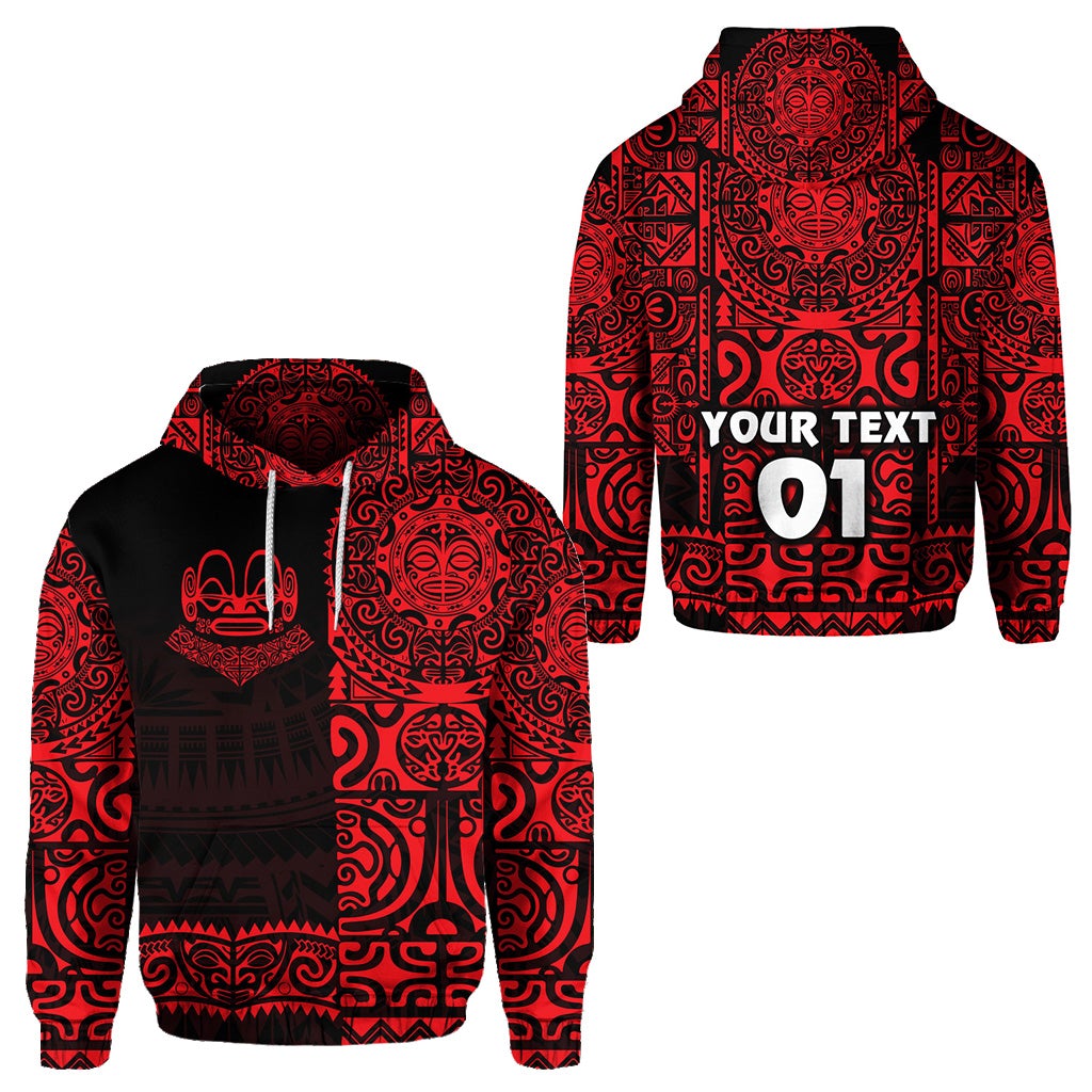 Custom Marquesas Islands Hoodie Marquesan Tattoo Unique Style Red LT8 - Wonder Print Shop