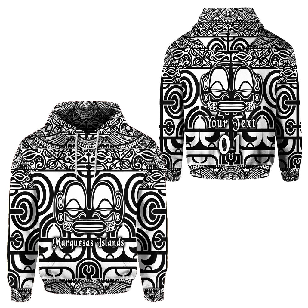 Custom Marquesas Islands Hoodie Marquesan Tattoo Simple Style Black LT8 - Wonder Print Shop