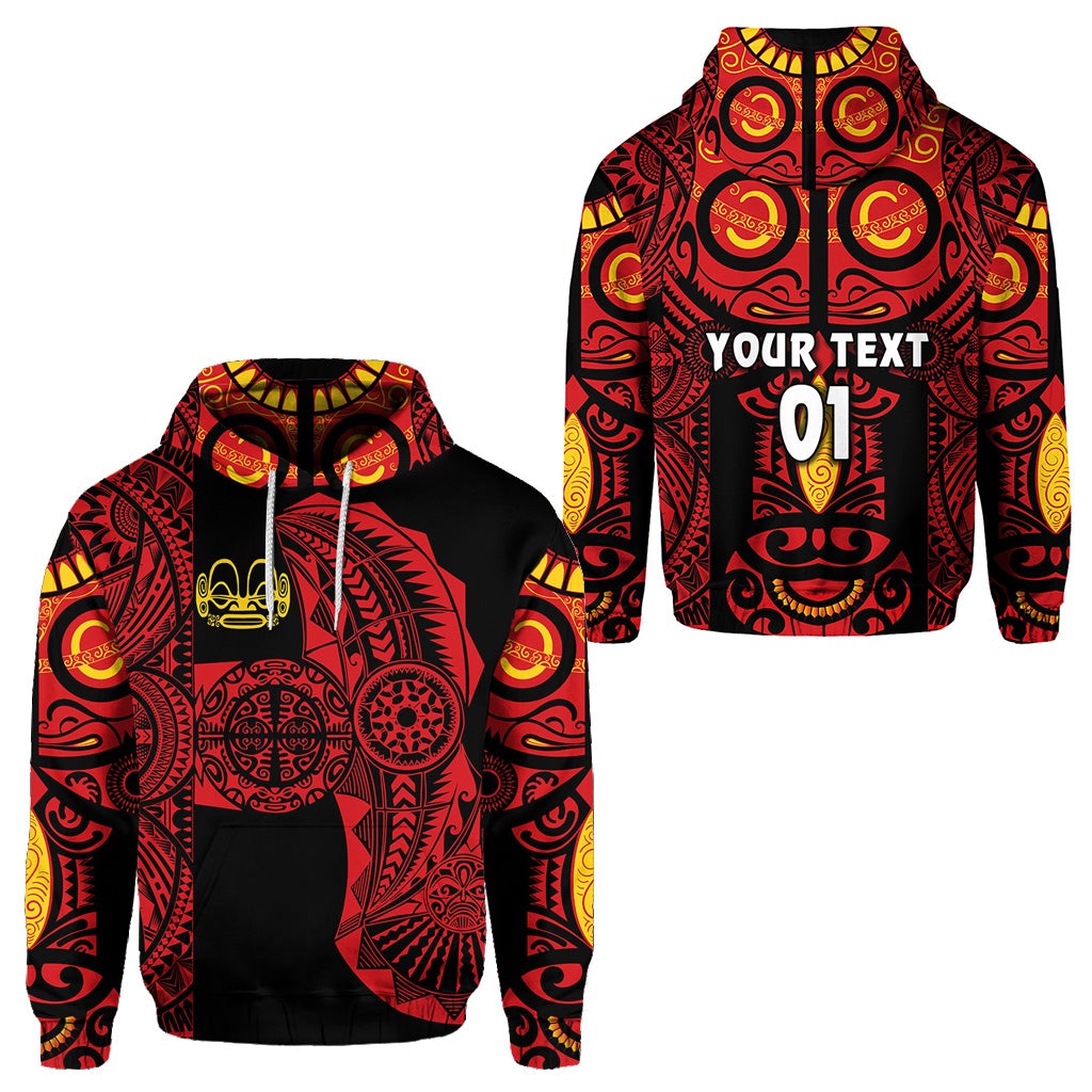 Custom Marquesas Islands Hoodie Marquesan Tattoo Original Style Red LT8 - Wonder Print Shop