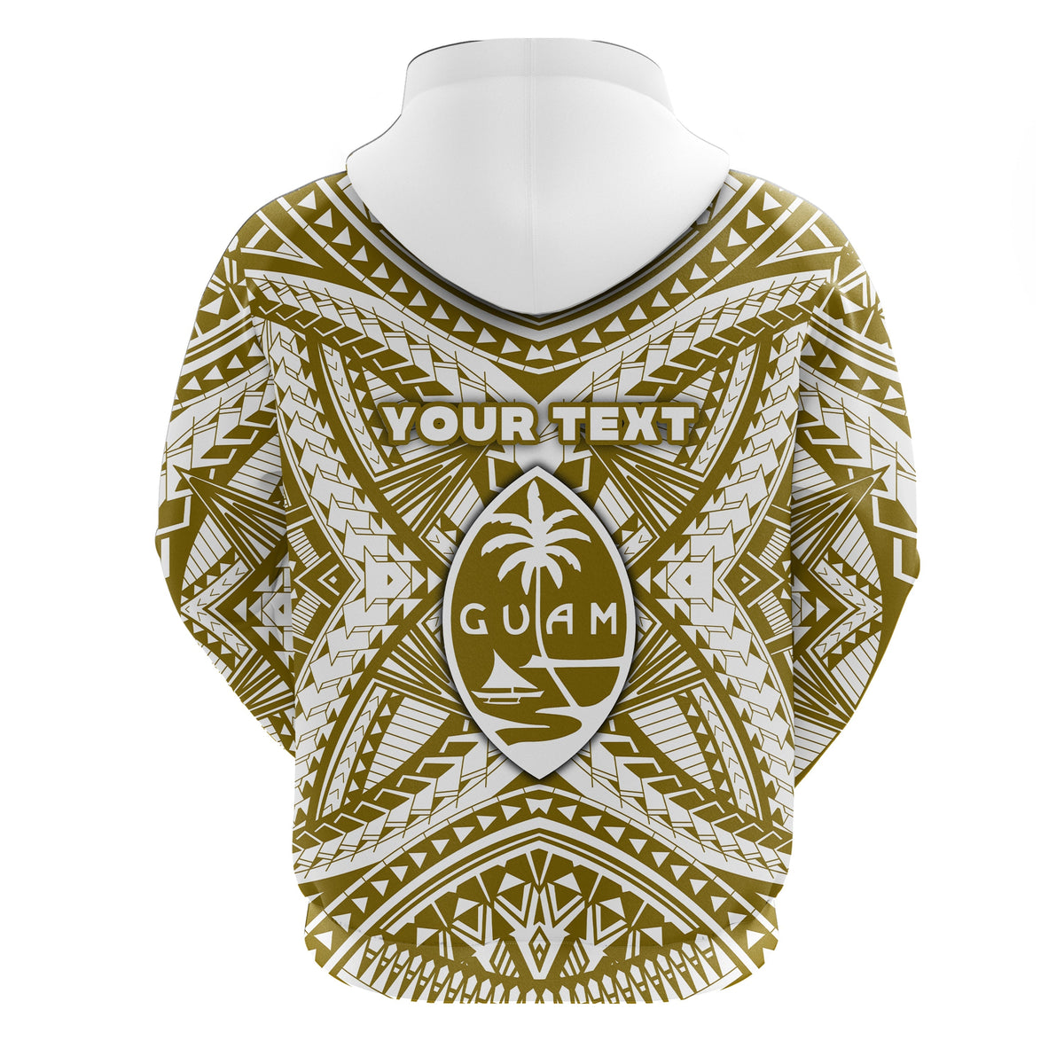 Custom Guam Rugby Hoodie Polynesian Patterns Gold Old LT16 - Wonder Print Shop