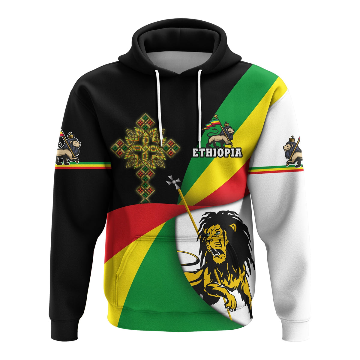 Custom Ethiopia Hoodie Stylized flags Ver.2 LT16 - Wonder Print Shop