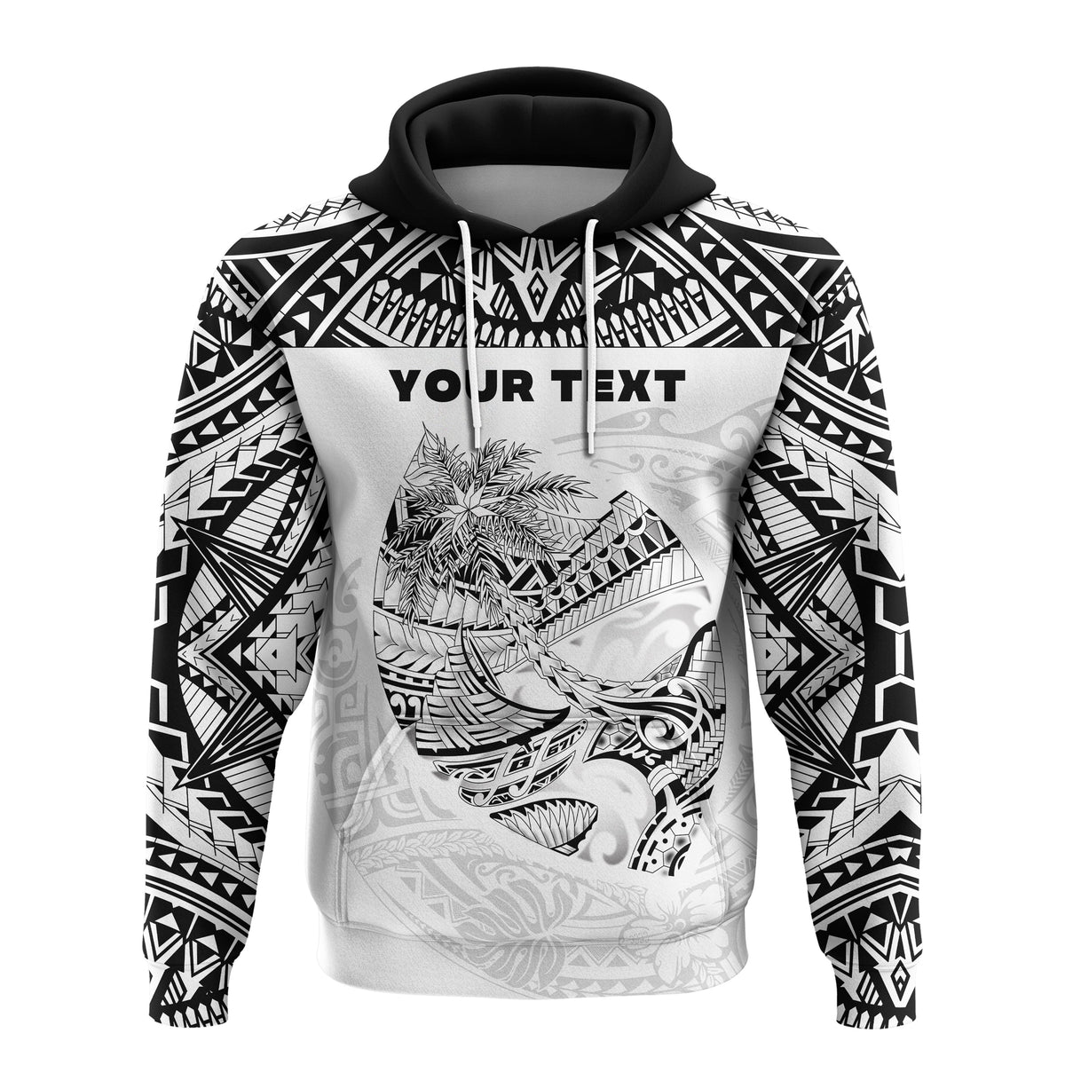 Custom Guam Rugby Hoodie Polynesian Patterns White Ver.2 LT16 - Wonder Print Shop