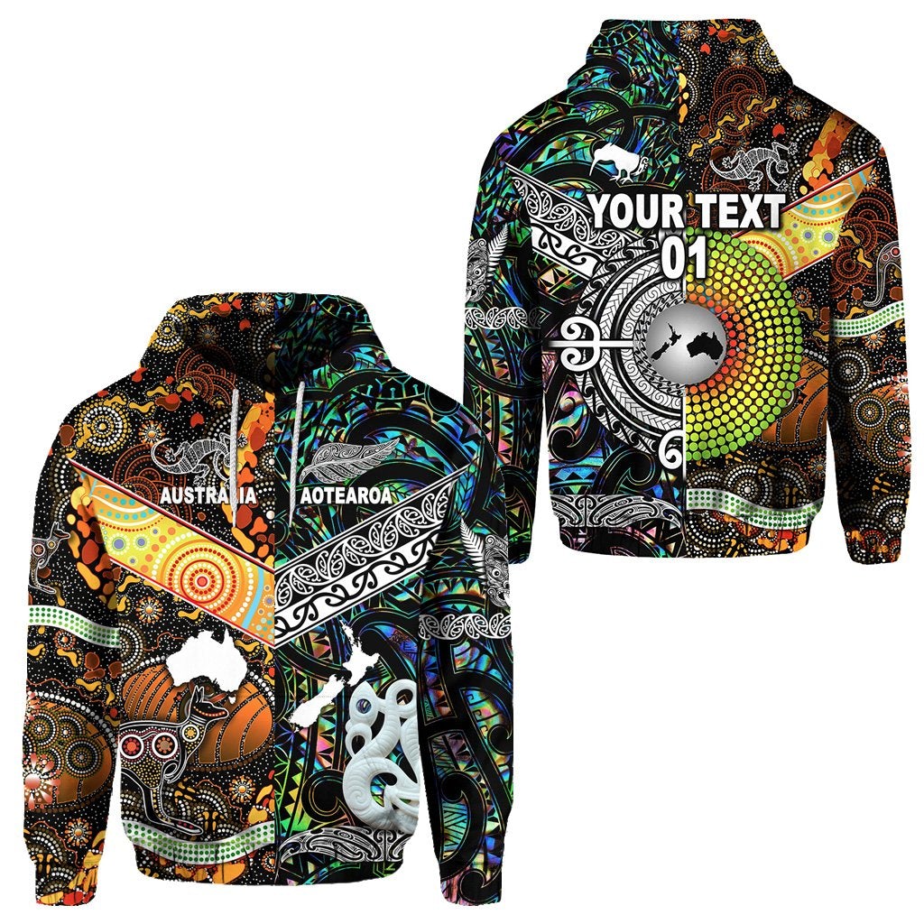 Custom New Zealand Australia Hoodie Together Paua Shell, Custom Text And Number LT8 - Wonder Print Shop