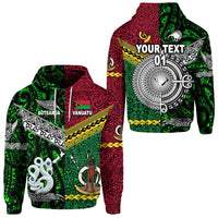 Custom Vanuatu And New Zealand Hoodie Together Green, Custom Text And Number LT8 - Wonder Print Shop