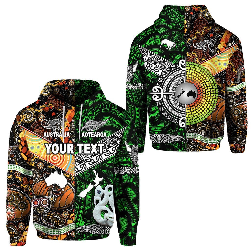 Custom New Zealand Australia Hoodie Together Green LT8 - Wonder Print Shop