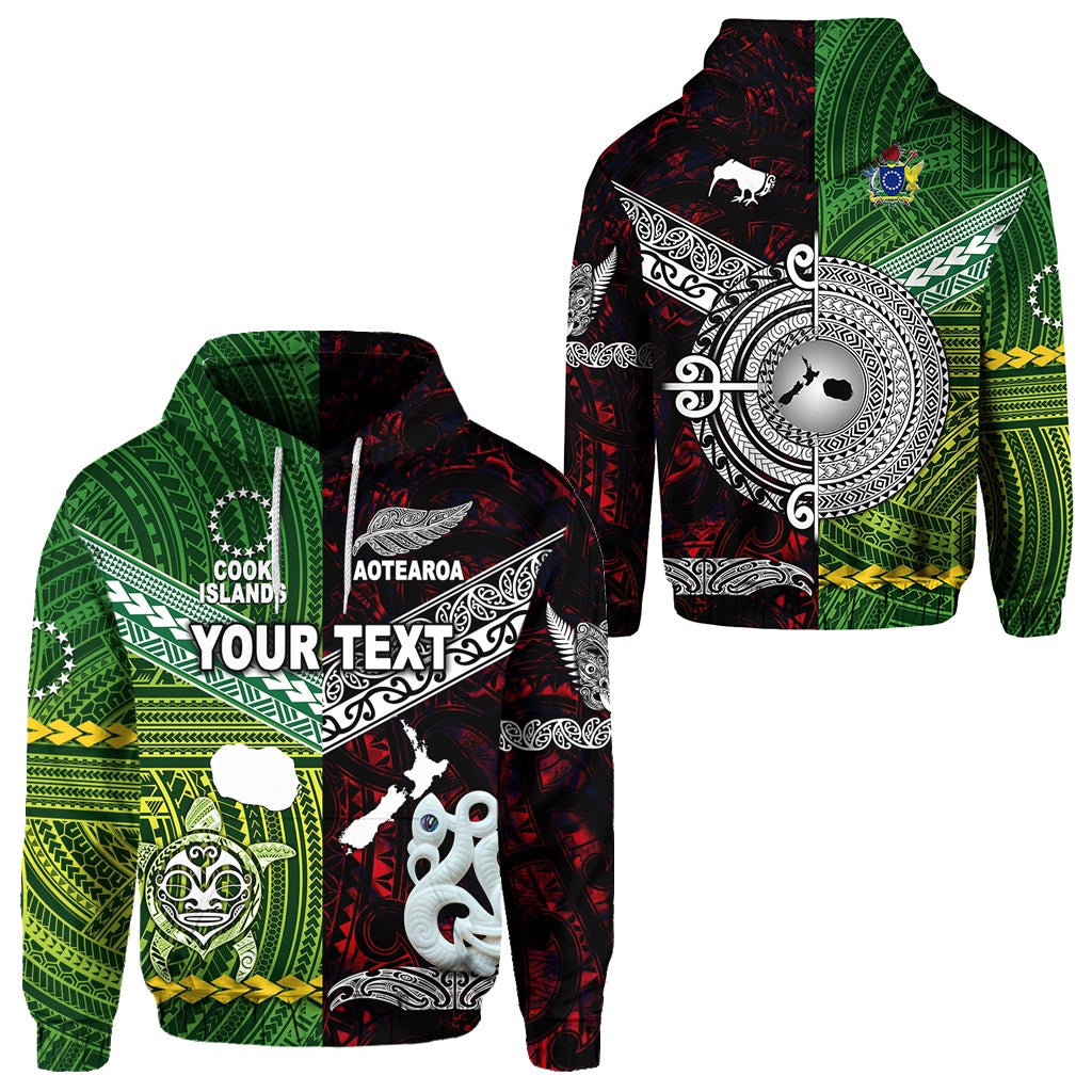 Custom New Zealand Cook Islands Hoodie Together Red LT8 - Wonder Print Shop