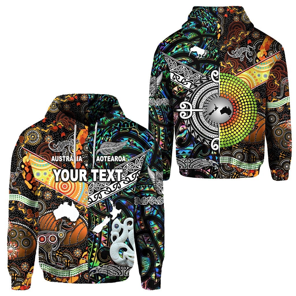 Custom New Zealand Australia Hoodie Together Paua Shell LT8 - Wonder Print Shop