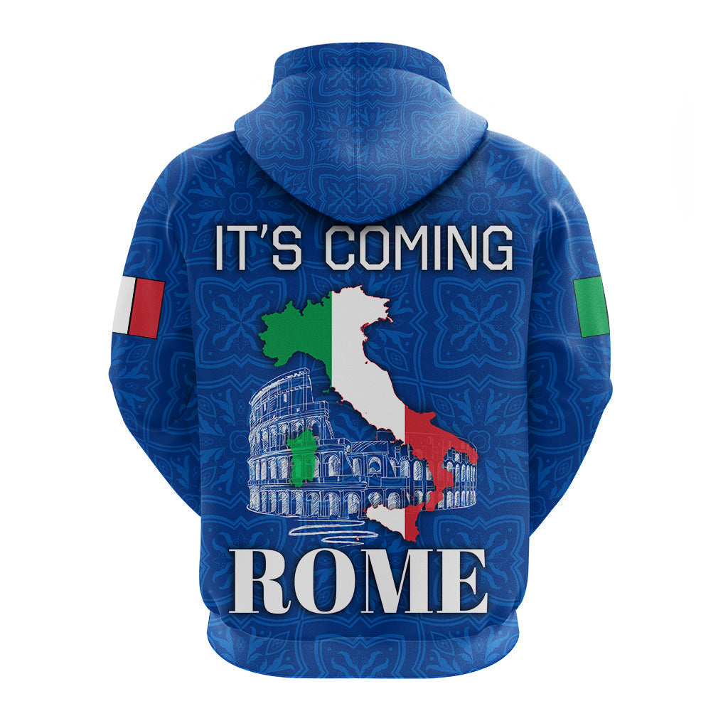 Italia Campione DEuropa Its coming to Rome Hoodie Blue LT4 - Wonder Print Shop