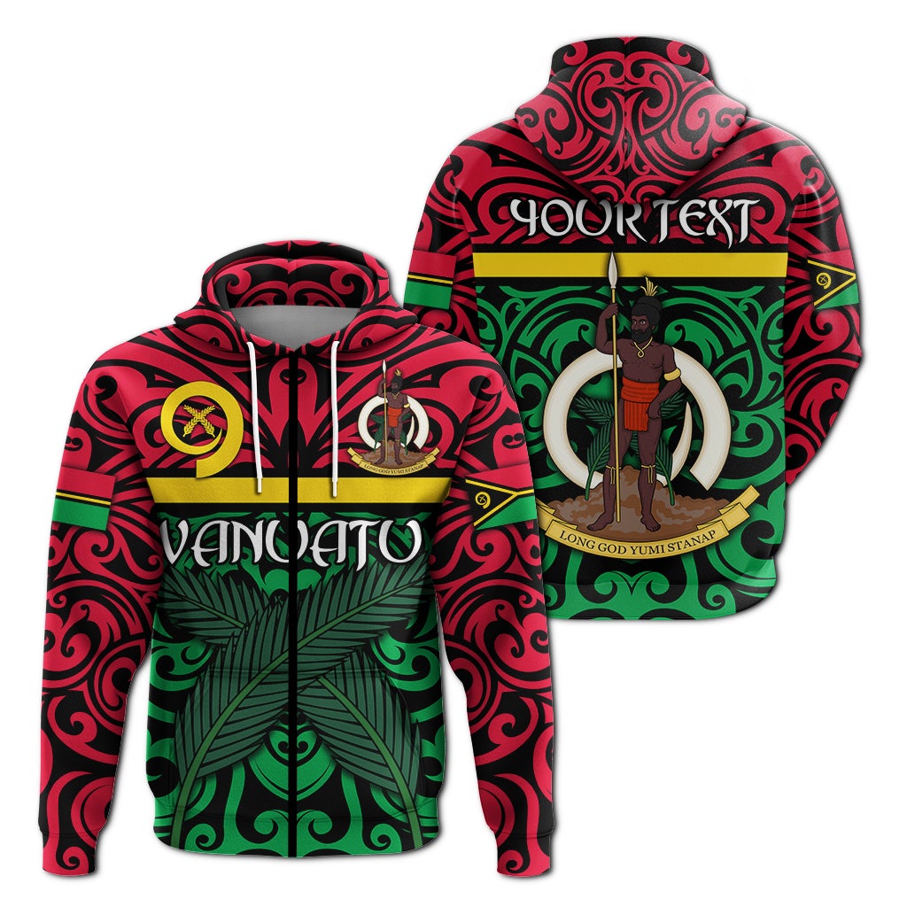 Custom Vanuatu Zip Hoodie Melanesian Warrior Version 2 LT4 - Wonder Print Shop
