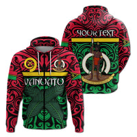 Custom Vanuatu Zip Hoodie Melanesian Warrior Version 2 LT4 - Wonder Print Shop