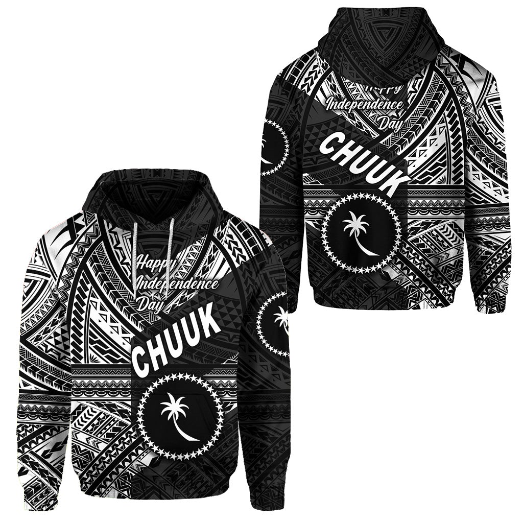 FSM Chuuk Hoodie Happy Independence Day Original Vibes Black LT8 - Wonder Print Shop