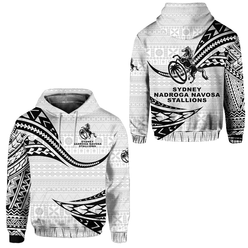 Fiji Rugby Hoodie Sydney Nadroga Navosa Stallions Unique Version White LT8 - Wonder Print Shop