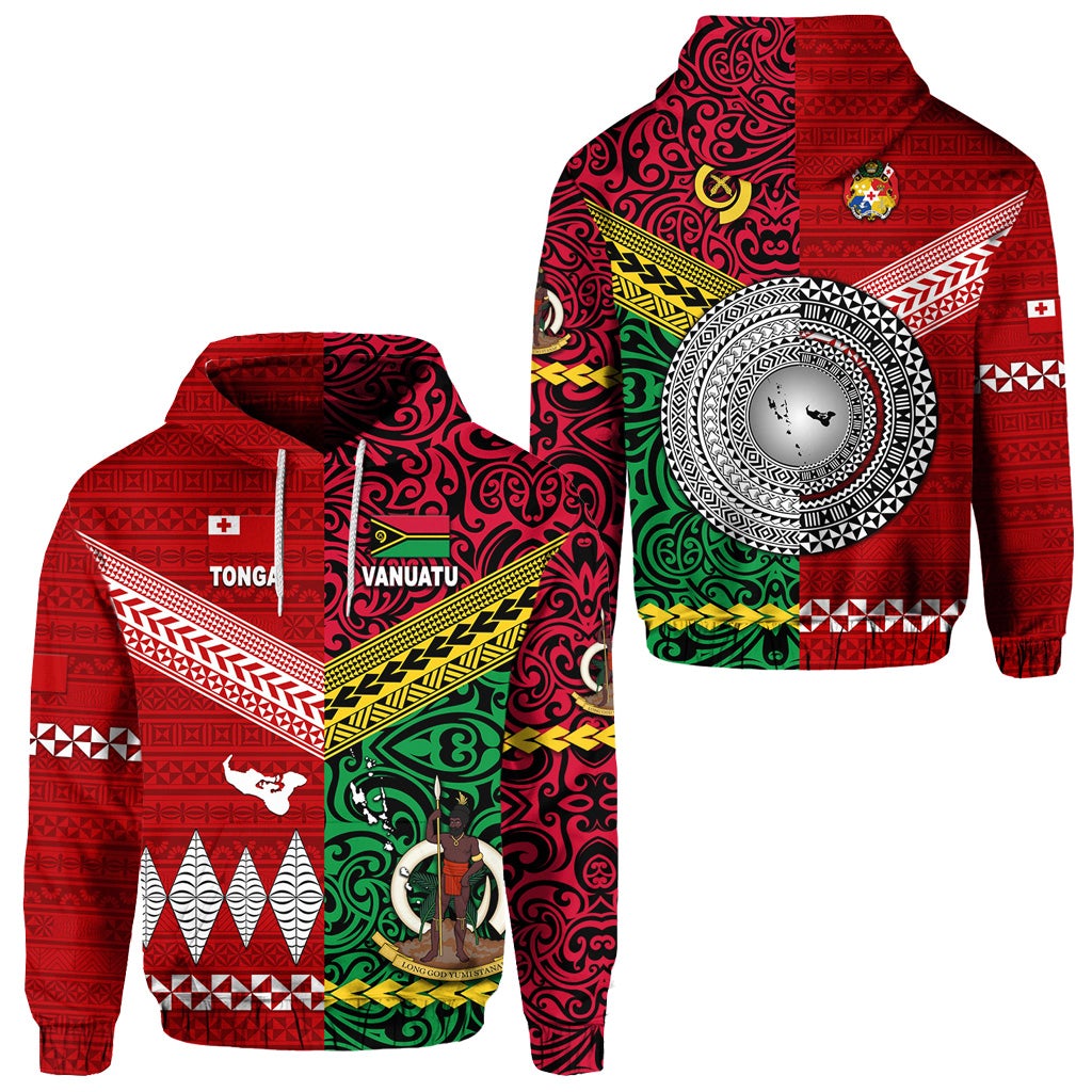 Vanuatu Tonga Hoodie Polynesian Together Bright Red LT8 - Wonder Print Shop