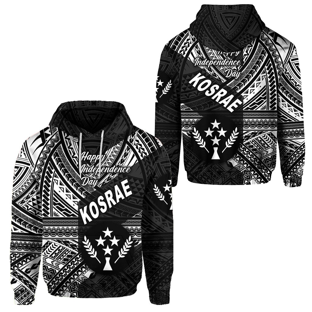 FSM Kosrae Hoodie Happy Independence Day Original Vibes Black LT8 - Wonder Print Shop