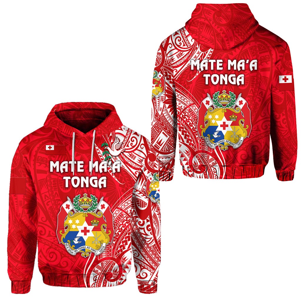 Tonga Hoodie Coat Of Arms Simple Vibes Bright Red LT8 - Wonder Print Shop