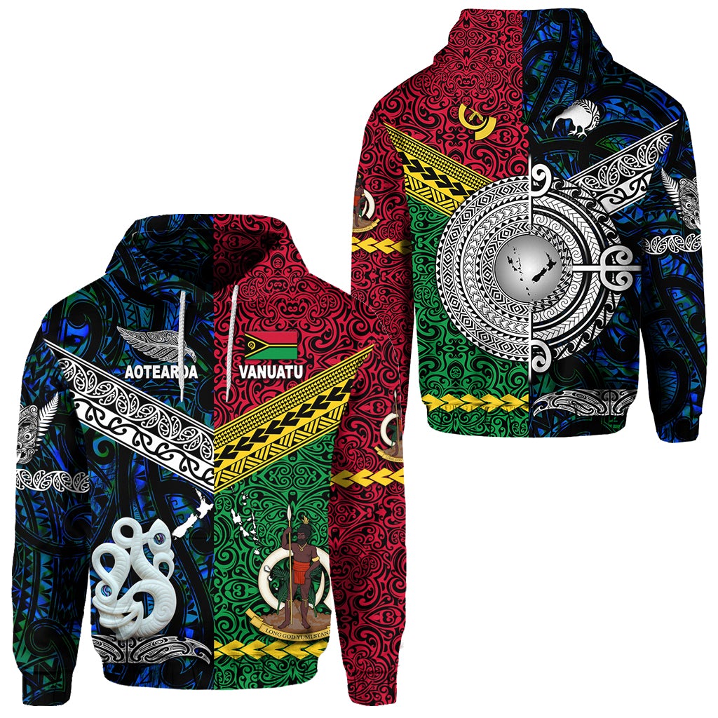 Vanuatu New Zealand Hoodie Together Blue LT8 - Wonder Print Shop