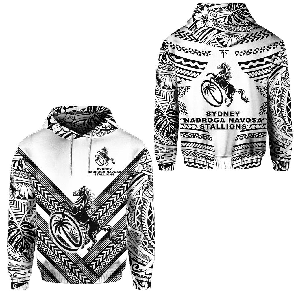 Fiji Rugby Hoodie Sydney Nadroga Navosa Stallions Creative Style White LT8 - Wonder Print Shop