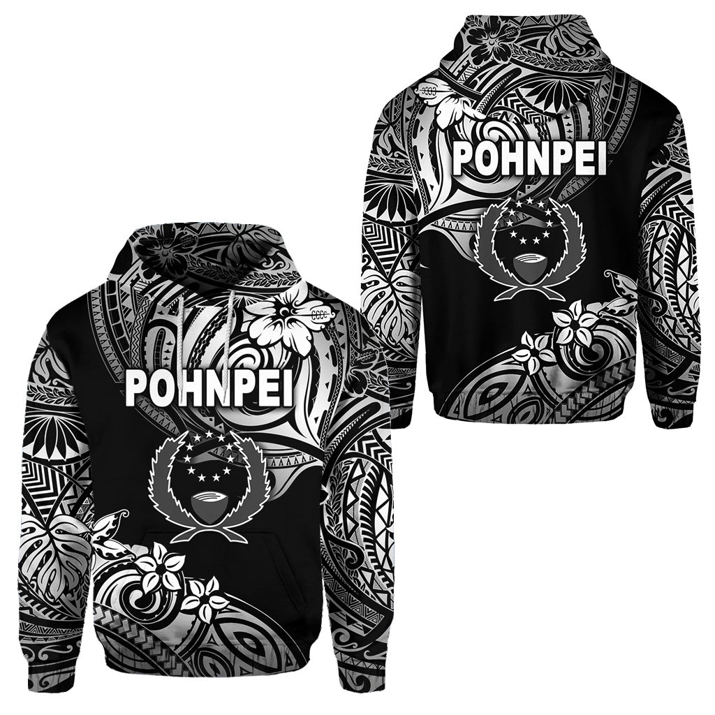 FSM Pohnpei Hoodie Unique Vibes Black LT8 - Wonder Print Shop