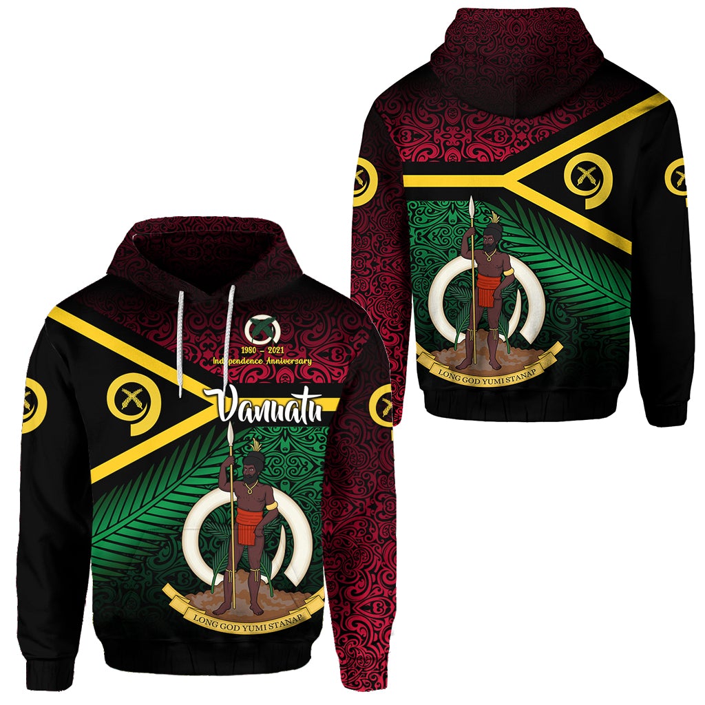 Vanuatu Special Independence Anniversary Hoodie Original Flag Style LT8 - Wonder Print Shop