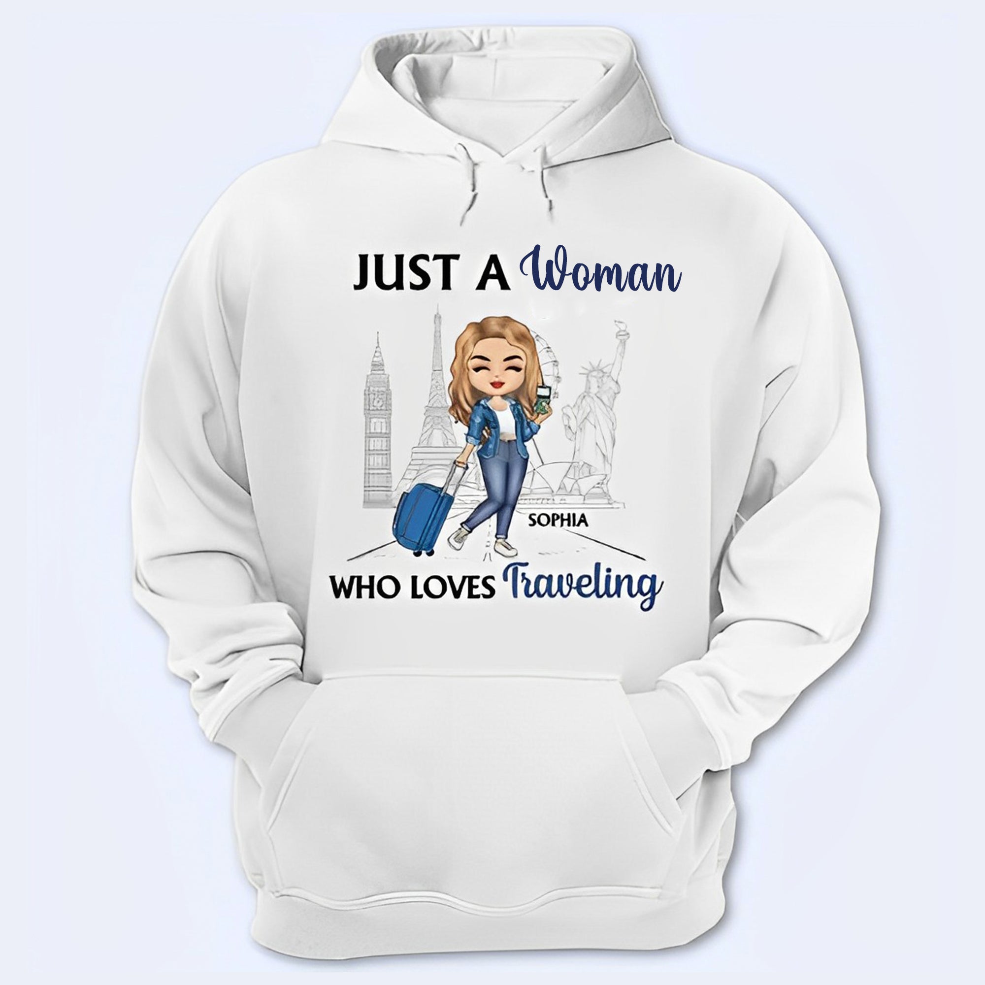 Just A Women Who Loves Traveling Hoodie Gift For Travel Lovers RLT14 - Wonder Print Shop